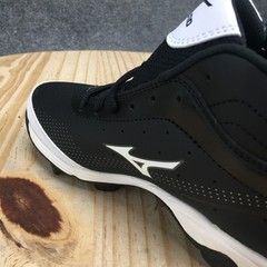 Reebok Shoes Youth 3.5 9-Spike Franchise 7 Mid Baseball Cleat Black Lace Up NEW