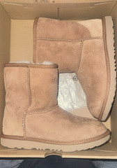 UGG Kids‘ Classic II Chestnut Suede Pull-On Ankle Boots US 4 EU 36 UK 3