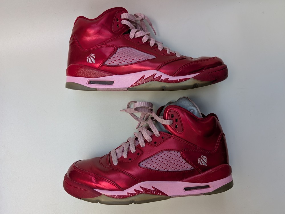 Nike Air Jordan 5 Retro Mid Valentines Day Size 7Y 8.5 Women (GS) Red Pink