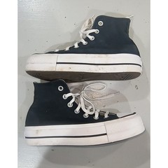 Converse Chuck Taylor All Star Platform High Top Kids Black White Sneakers