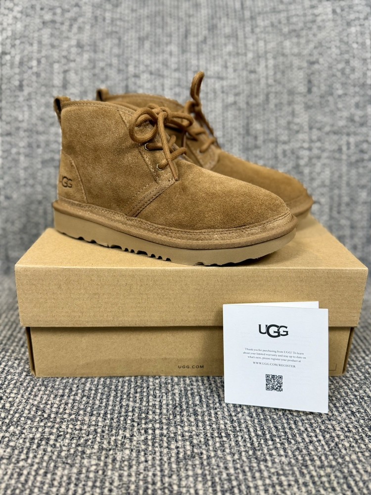 UGG Neumel II Chukka Boots Kids Size 2 Chestnut Shearling Lined New In Box