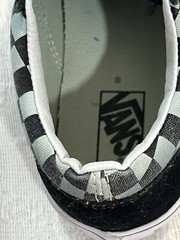 VANS Old Skool Ward Low Checkered Sneakers Black White Kids Size 3 Canvas