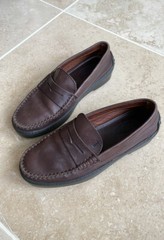 TOD’s junior designer leather penny loafers brown 35 sz 3 1/2 EUC Hand Made uni