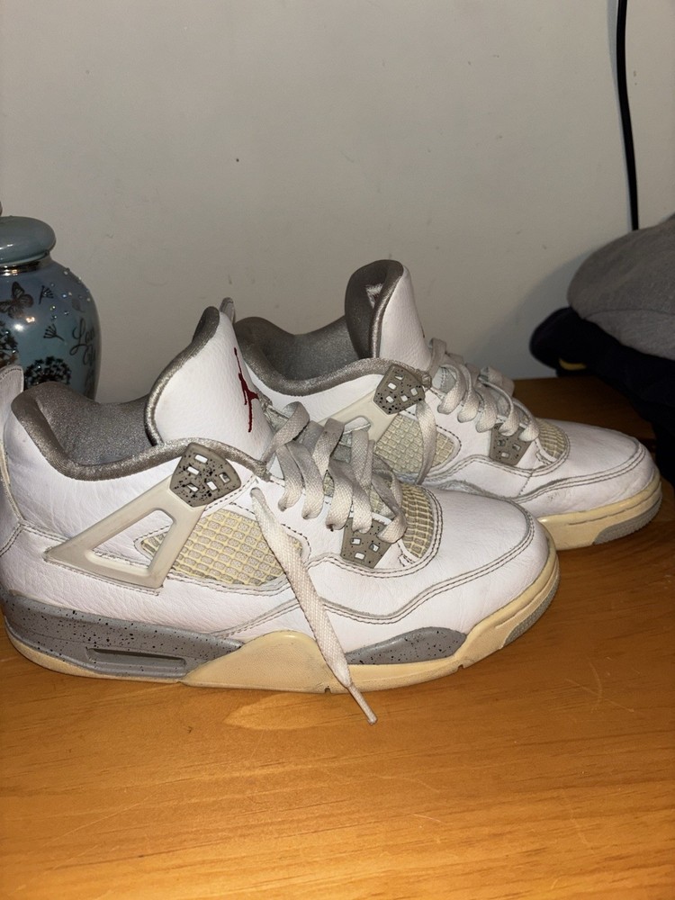 Jordan 4 retro white oreo Mid Top Sneaker Kids 7Y , visibility worn