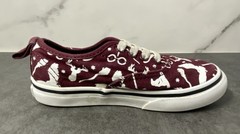 VANS x HARRY POTTER Authentic Elastic Maroon & White Toddler Slip On Sz 8.5