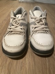 nike air jordan kids athletic white leather shoes size 12c