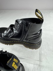 Dr. Martens Devon Bex Star Buckle Ankle Boots Kids 1 Black Leather Side Zipper