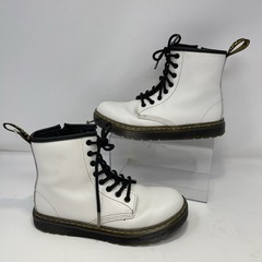 Dr Martens Zavala J LA004 White Lace Up Zipper Boot Kids Size 2 Grunge Y2K 90s