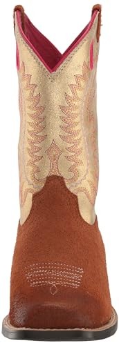 ARIAT UNISEX KIDS‘ DERBY MONROE BOOT SIZE YOUTH 3 TERRA ROUGHOUT/ GOLD METALLIC