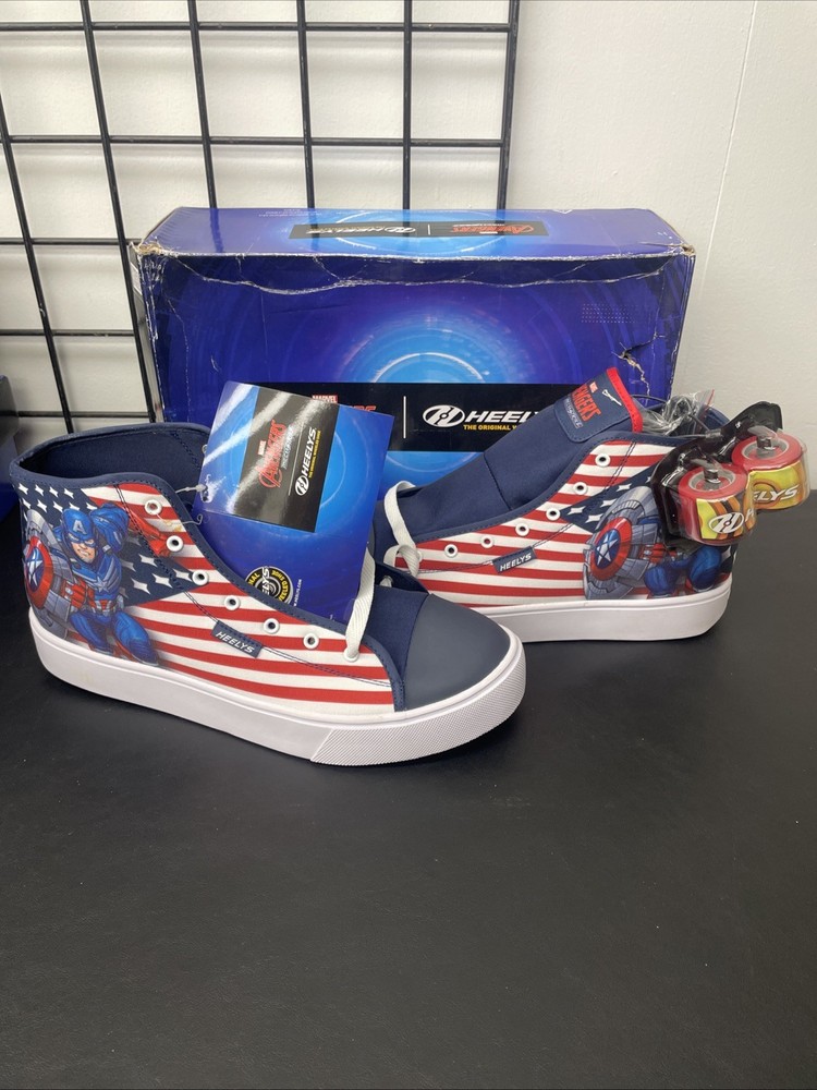 HEELYS MARVEL AVENGERS MECHSTRIKE HUSTLE CAPTAIN AMERICA MEN SNEAKERS SIZE 14