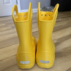 Crocs Handle It Yellow Unisex Kids Rain Boots Pull-On Rubber US Size 13