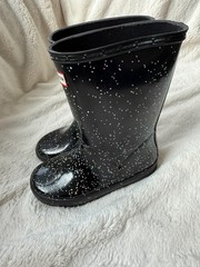 NWD $90 Hunter Little Kid First Classic Giant Glitter Boot Black US11/UK10/EU28