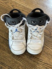 Nike Air Jordan 6 Retro Sport Blue PS Size 11C Shoes Sneakers White 384666-107
