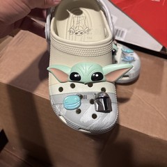 Crocs Star Wars Grogu Classic Original Version Clog Sz J2 Kids Baby Yoda Sandals