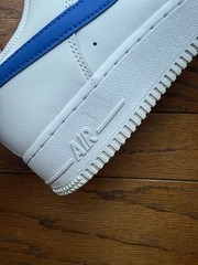 Nike Air Force One Youth Size 7 White Leather Sneakers Low Top Blue White 7Y