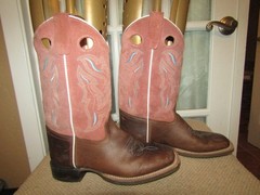 Cody James Inlay BBSC1943 Brown Pull On Square Toe Western Boots Youth Size 5 D