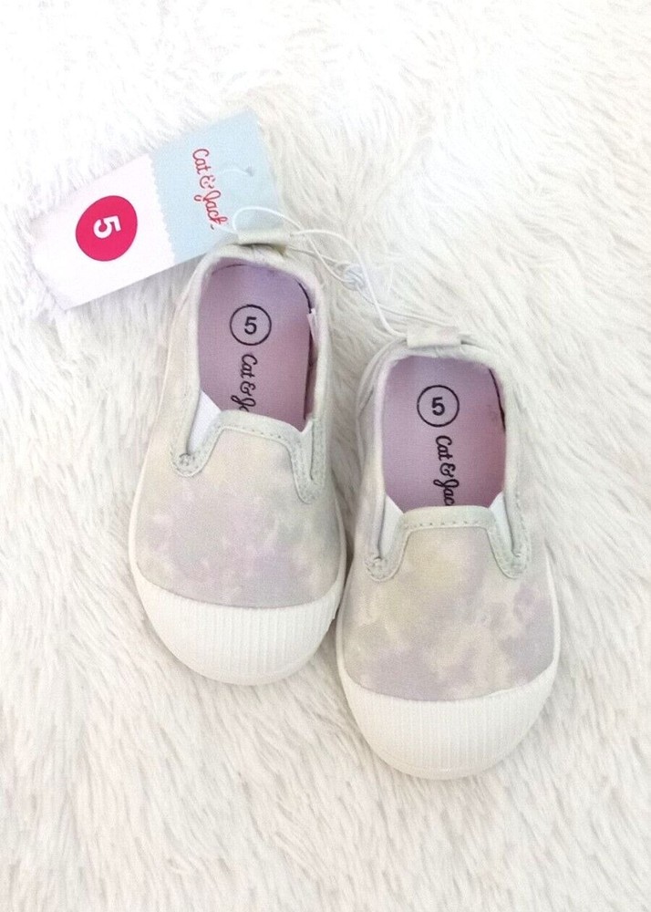 Girls Slip-On Canvas Shoes, Cat and Jack (Size 5 Toddler) GREEN TYE-DYE – NEW!!!