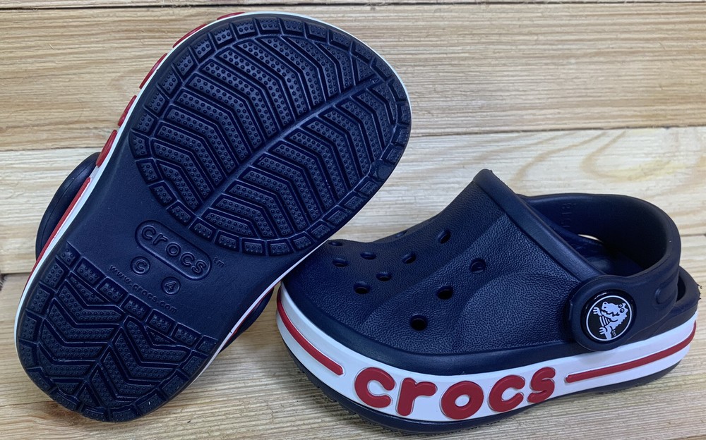 CROCS BAYABAND CLOG Child Size C4 Navy Blue Red White 205100-410
