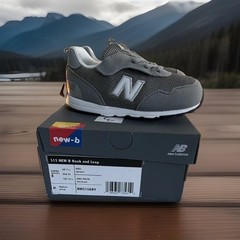 New Balance 515 NEW-B Low Top Hook & Loop Mesh Sneakers Gray/White US 8