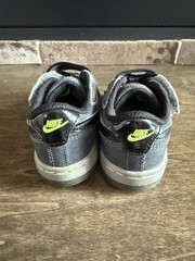 Nike Dunk Low Sneaker Gray Black Leather Hook & Loop Unisex Kids US 5C EU 21