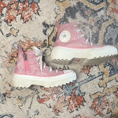 Converse Chuck Taylor All Star Pink Glitter High Top Sneakers Unisex Kids US 1