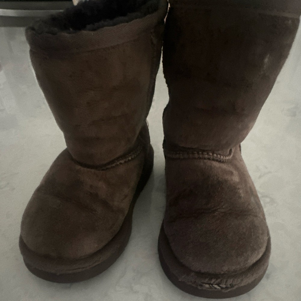 UGG Australia Kids Brown Suede Pull-On Mid-Calf Boots US 8 EU 25 UK 7