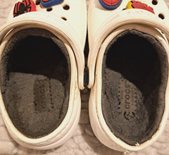 Crocs Clogs Kids C6 w/ 4 Spiderman Charms White Slip-on Sandals Shoes Beach