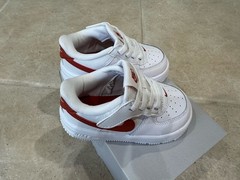 Nike Boys Toddler Force 1 Like Easy On TD White Dragon Red FN0236-116 Size 6