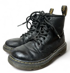 Dr. Martens Doc Black Leather Side Zip Boots 1460 J Youth Size 13 US. AW004