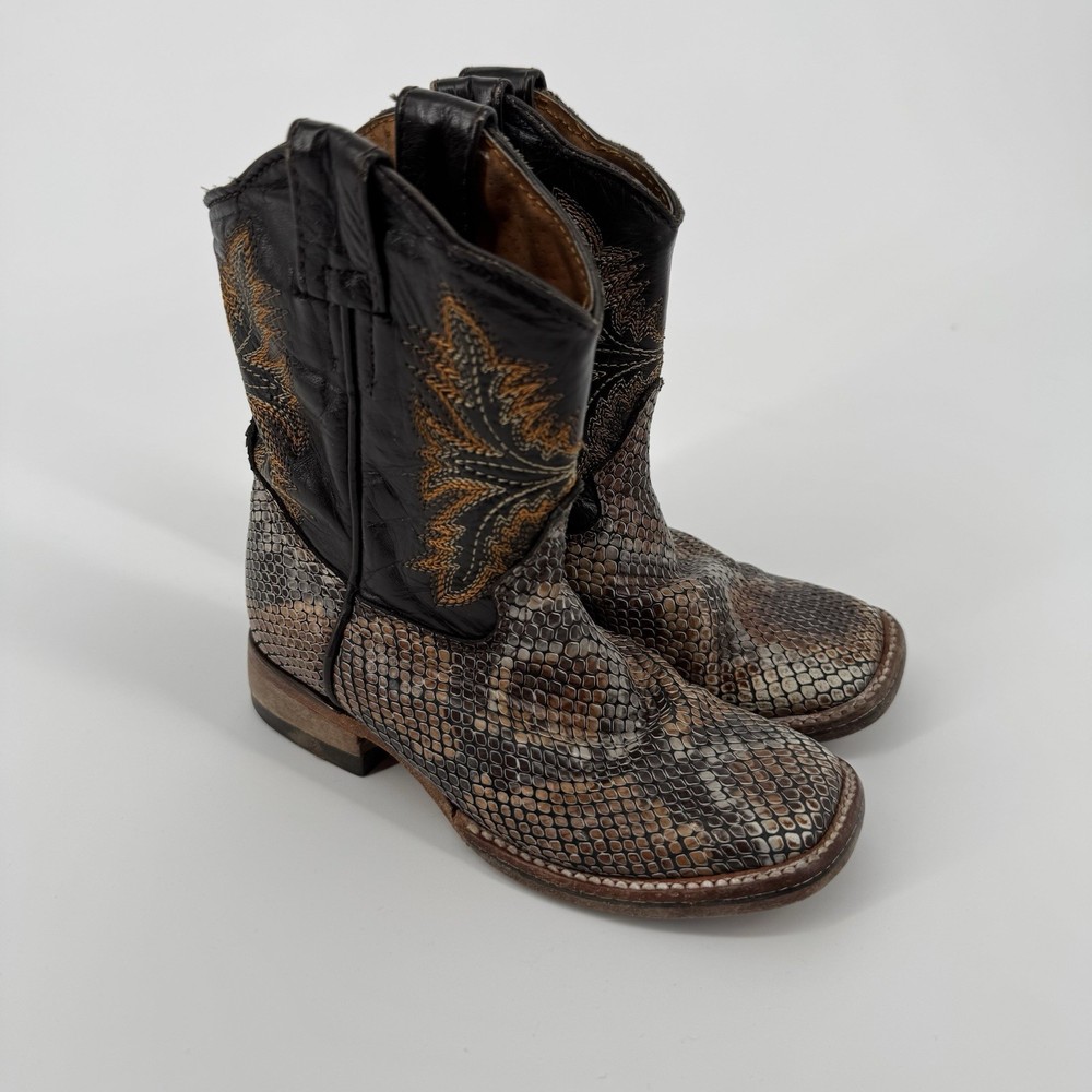 Jar Boots Kids Size 17.5 MEX (8.5 US) Western Cowboy Genuine Leather Square Toe
