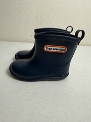 Tree Grandpa Navy Blue Rubber Rain Boots Waterproof Pull On Kids Size 13 Shoes