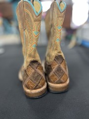 hpk1053 Kid’s Crazy Train Patchwork Square Toe Western Boot by Horse Power
