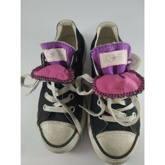 Converse All Star Purple Metallic Double Tongue 617675F Size 12 Youth Lace up