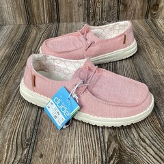 NWT Hey Dude Youth US 3 Wendy Canvas Linen Cotton Candy Casual Slip On Sneakers