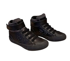 Converse Pro Blaze Strap Youth Trainers Hi Top Black Leather Sneakers Sz 11 Kids