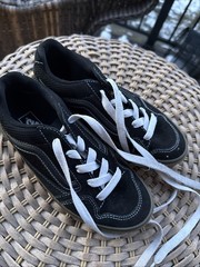 Vans Old Skool Canvas Low Skate Black 500714 Sneaker Youth US Size 4