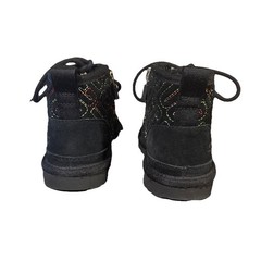 UGG Boots Toddler Size 11 Black Neumel Logo Embroidered Chukka Side Zip 1116170T