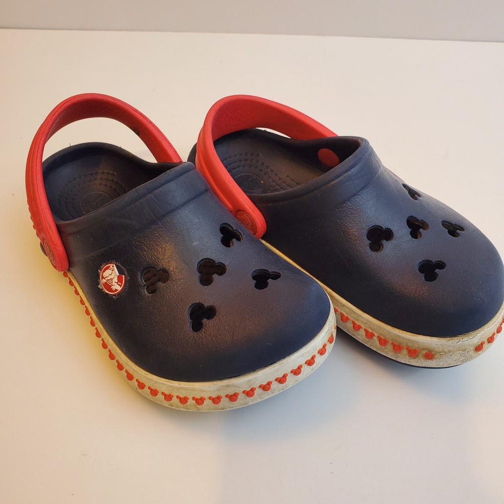 Crocs Mickey Mouse Disney Clogs Children’s 6-7Character Blue Red Strap