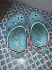Crocs Crocband Clogs Ice Blue/White/Pink beach shoes J 2