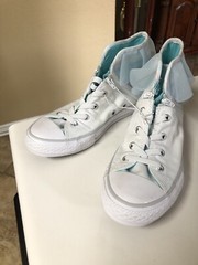 Converse Chuck Taylor All Star Block Party Hi Top Girls Size 3 White Blue