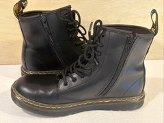 Dr. Martens Leather Boots black ZAVALA Size 4 and 5 side zip moto combat NEW