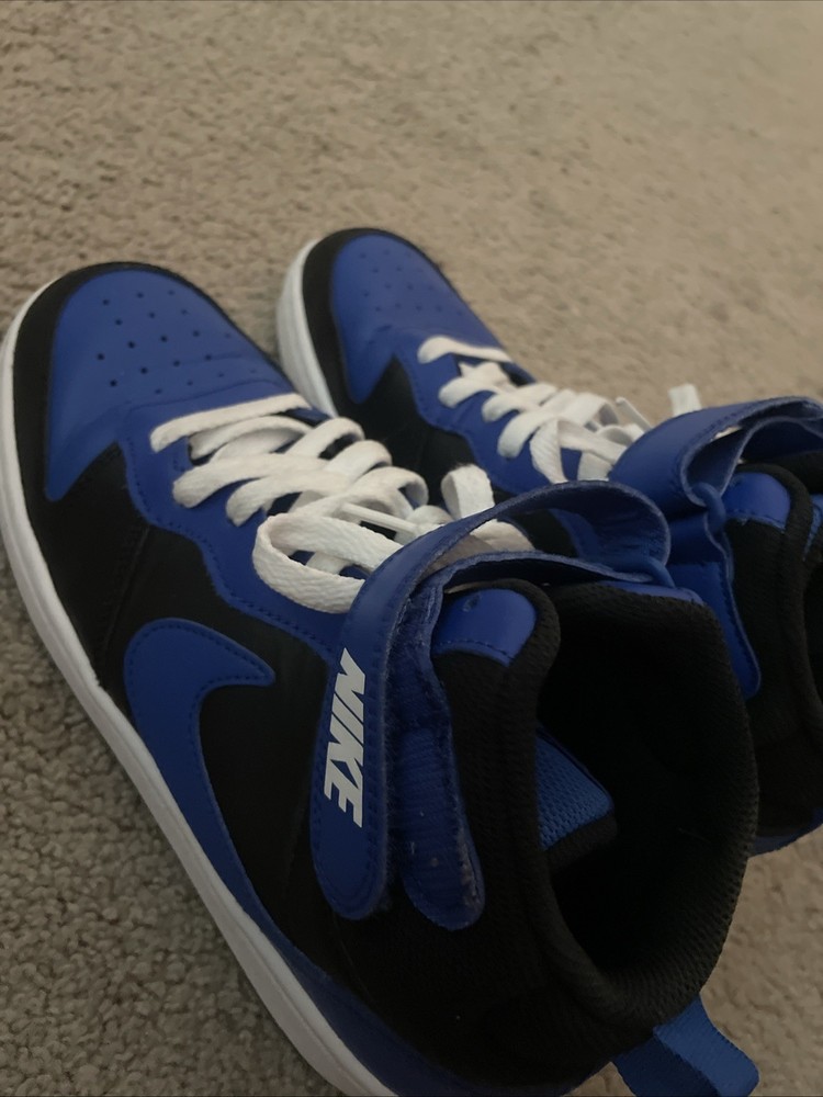 Size 7 (GS) – Nike Court Borough 2 Mid Black Game Royal