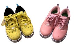 Heelys Spongebob Squarepants & Patrick Sneaker Skate Shoes Youth Sz 6 Lot of 2