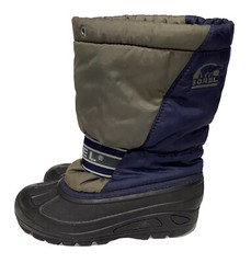 SOREL Cub II Winter Boots Youth Size 3 Waterproof Gray Blue NY1502-305