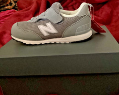 New Balance 515 NEW-B Kids Hook & Loop Sneakers Gray/White US 7C NW515GRY