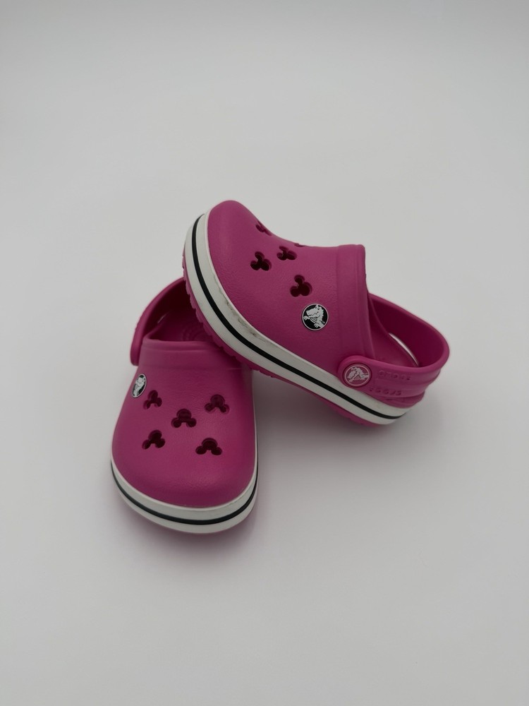 Mickey Mouse CROCS Baby Clogs Size 4 C 5- Pink
