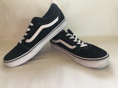 Vans Old Skool Black/White Suede Canvas Classic Skate Shoe Youth Size 7