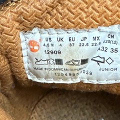 Timberland Junior 6-Inch Premium Waterproof Boots Wheat Nubuck 12909 Size 4.5 M