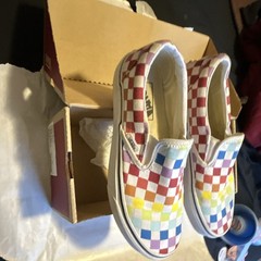 VANS Kids Slip-On Checkerboard Canvas Sneakers Multicolor US 6.5 Low Top