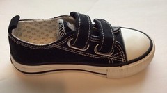 Wee Step sneakers black white size 7 toddler canvas retro classic school play